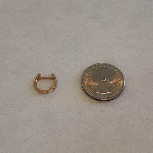 Single Rose Gold & Diamond Huggie Earring from Blue Nile